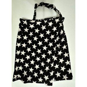 PJ Couture Bath Robe Wrap Sleep Wear Ultra Soft Plush Black White Stars Size Med